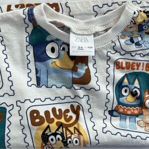 Zara White Bluey Print Sweatshirt